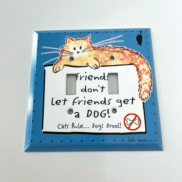 Art Plates Cat Switch Plate Double Toggle Light Switch Made in the USA - Picture 1 of 5